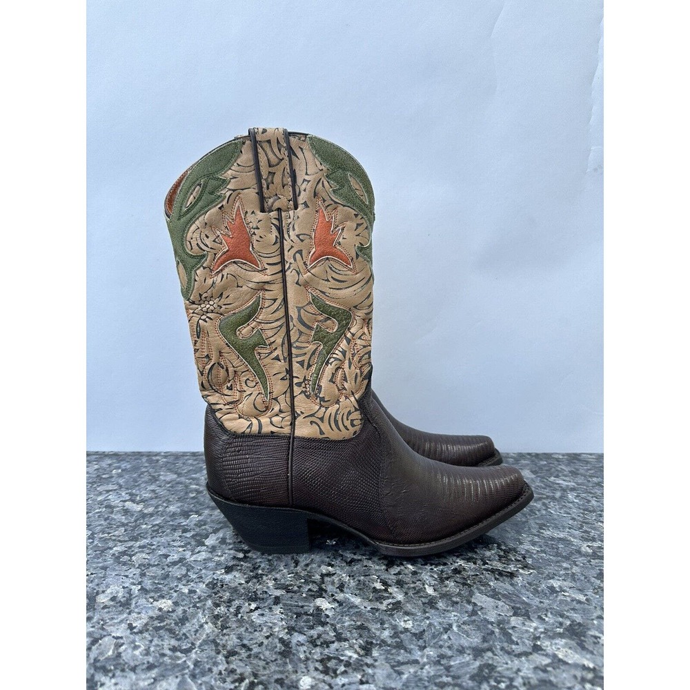 FRYE Lily Genuine Lizard Cowboy Boots Women's Size 7.5 B
